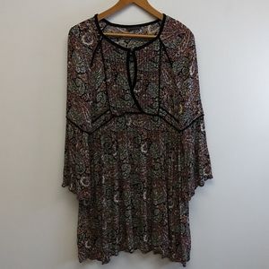American Eagle Paisley Bell Sleeve Dress